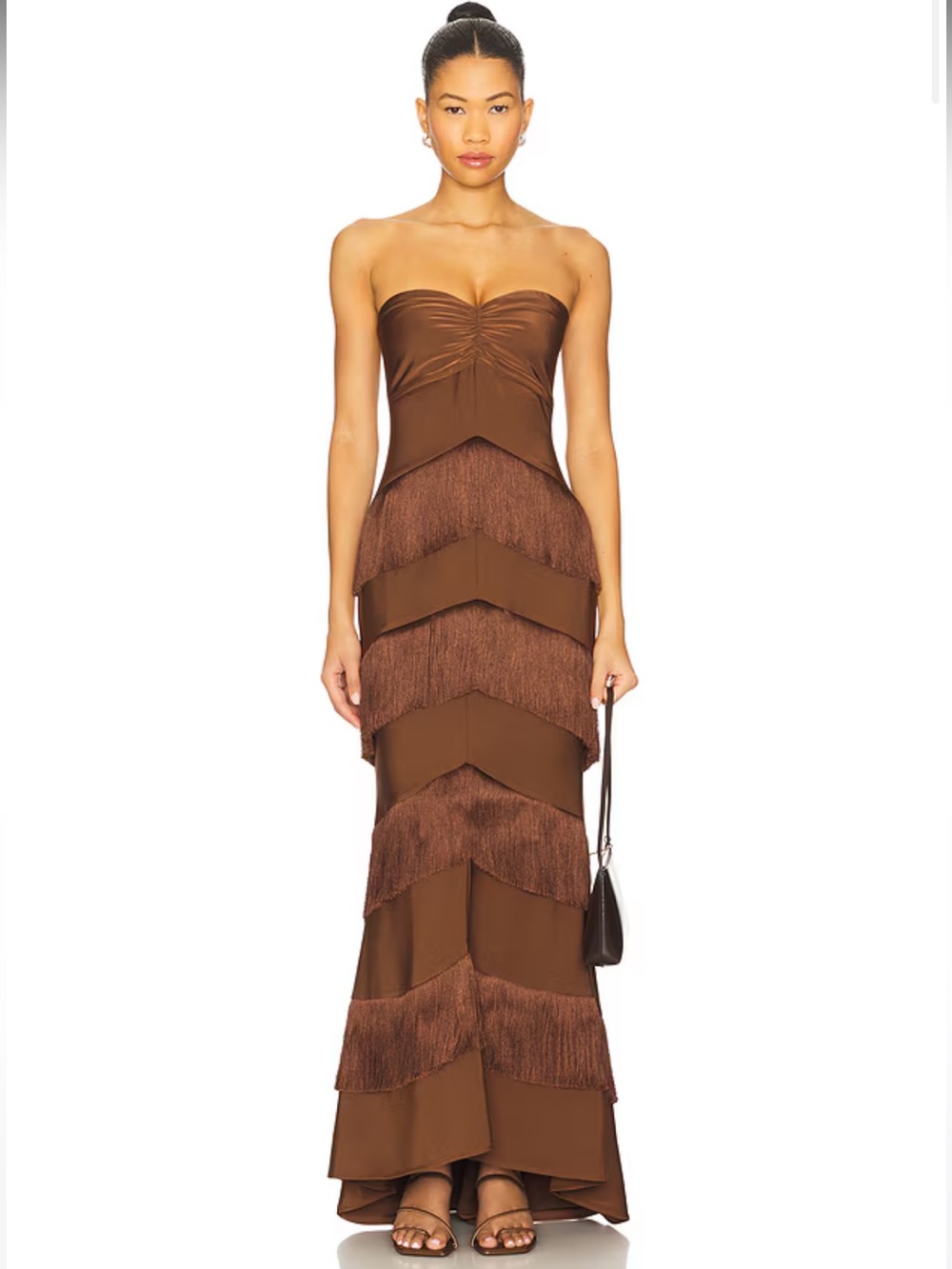 NWT!  House of Harlow 1960 x REVOLVE Hera Fringe Maxi Dress in Chocolate Brown